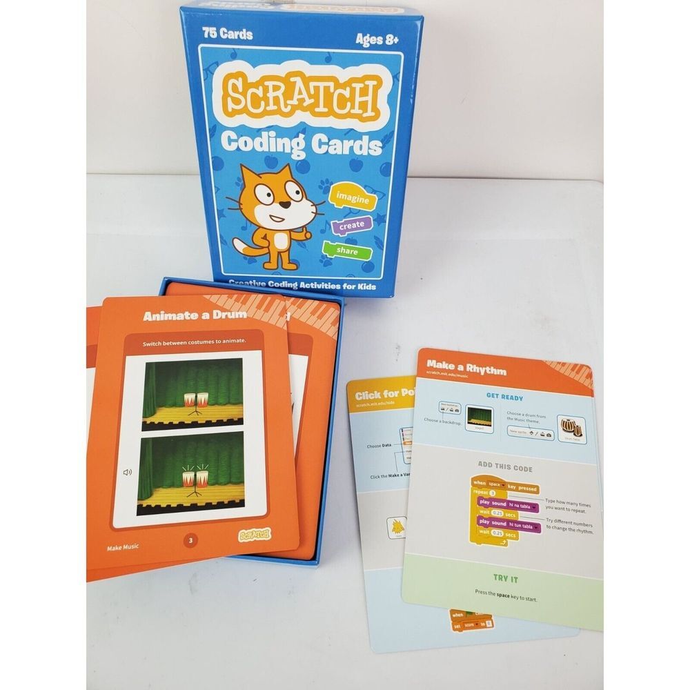 Scratch Coding Cards Ages 8+ Beginner Level Learn to Code STEM4 - Picture 1 of 4